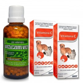 Viscum Vet para tratar cncer em ces e gatos + 2 un vitamina C 30 ml