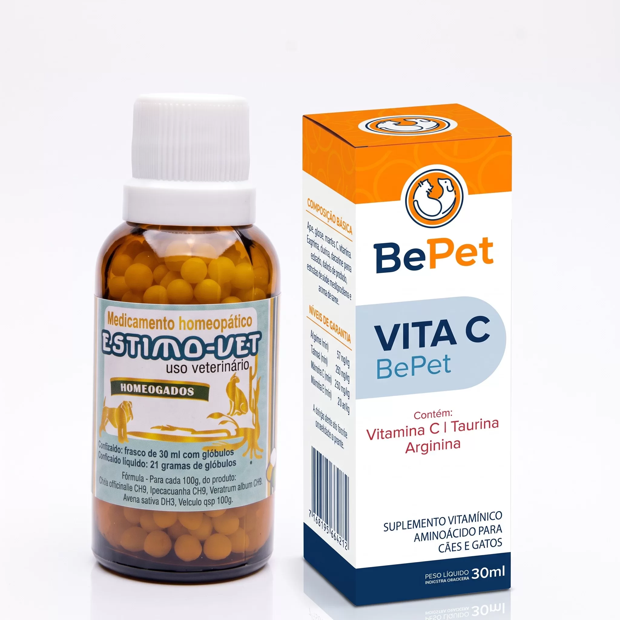 Kit Estimo-vet + vitamina C - tratamento de infecções, dermatites e otites